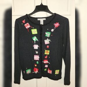 Vintage Carly St. Claire Christmas Sweater Cardigan L